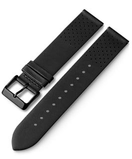20mm Quick Release Leather Strap with Perforations Black large