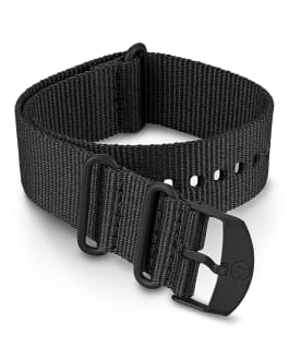 22mm Fabric Slip Thru Double Layer Strap Black large