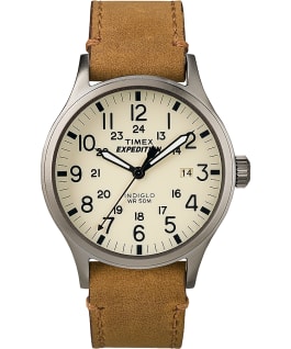 Expedition Scout 40mm Leather Watch Gray/Tan/Natural large