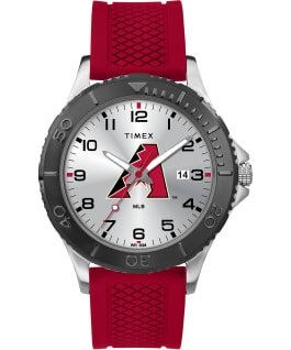 Gamer Red Arizona Diamondbacks Men's Timex Watch Silver-Tone/Red/Silver-Tone