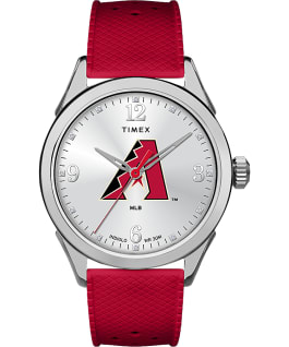 Athena Red Arizona Diamondbacks Women's Timex Watch Silver-Tone/Red/White