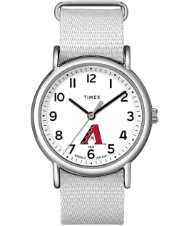 Weekender Arizona Diamondbacks Women's Timex Watch Silver-Tone/White