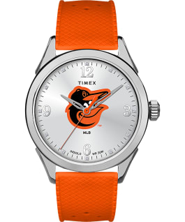 Athena Orange Baltimore Orioles Women's Timex Watch Silver-Tone/Orange/White
