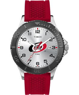 Gamer Red Carolina Hurricanes Men's Timex Watch Silver-Tone/Red/Silver-Tone