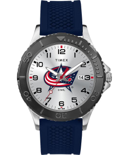 Gamer Navy Columbus Blue Jackets Men's Timex Watch Silver-Tone/Blue