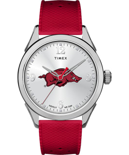 Athena Red Arkansas Razorbacks Women's Timex Watch Silver-Tone/Red/White