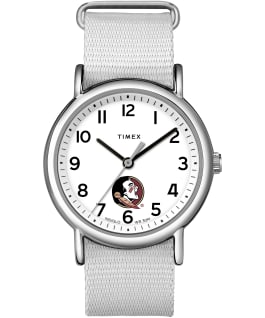 Weekender Florida State Seminoles Women's Timex Watch Silver-Tone/White