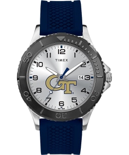 Gamer Navy Georgia Tech Yellow Jackets Men's Timex Watch Silver-Tone/Blue