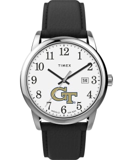 Easy Reader Georgia Tech Yellow Jackets Men's Timex Watch Silver-Tone/Black/White