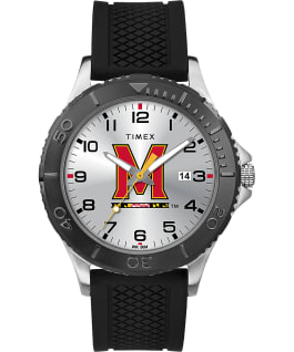 Gamer Black Maryland Terrapins Men's Timex Watch Black/Silver-Tone