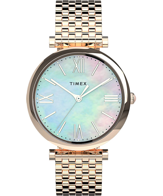 timex mother of pearl ladies watch