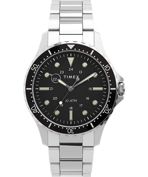black metal bracelet watch
