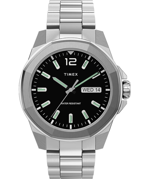timex black stainless steel watch