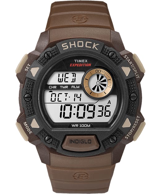 expedition base shock 45mm resin strap watch