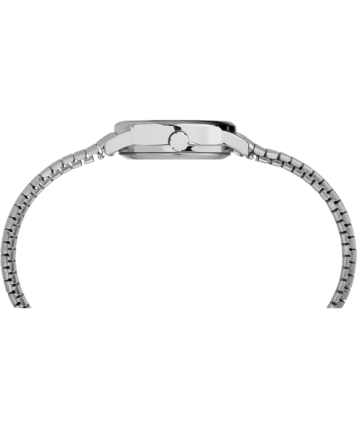 Easy Reader 25 mm, grande, bracelet extensible ton argent/acier inoxydable/blanc