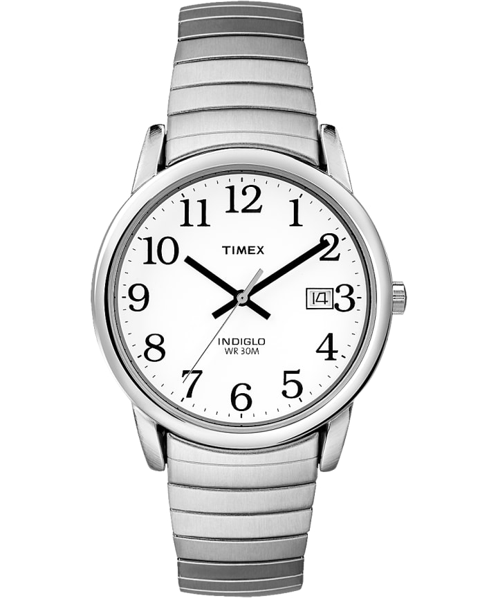 Easy Reader 35mm Expansion Band Watch Silver-Tone/Stainless-Steel/White large