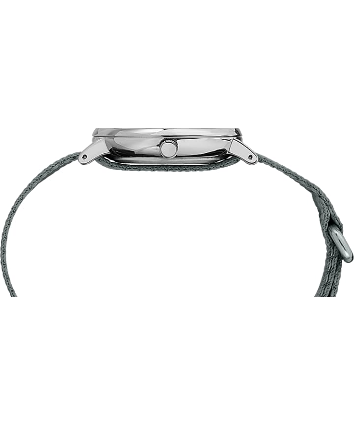 Weekender 38mm Nylon Strap Watch Silver-Tone/Gray large