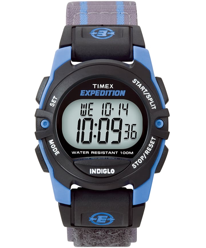Expedition Chrono-Alarm-Timer 33mm Fabric Strap Watch Blue/Gray/Black large