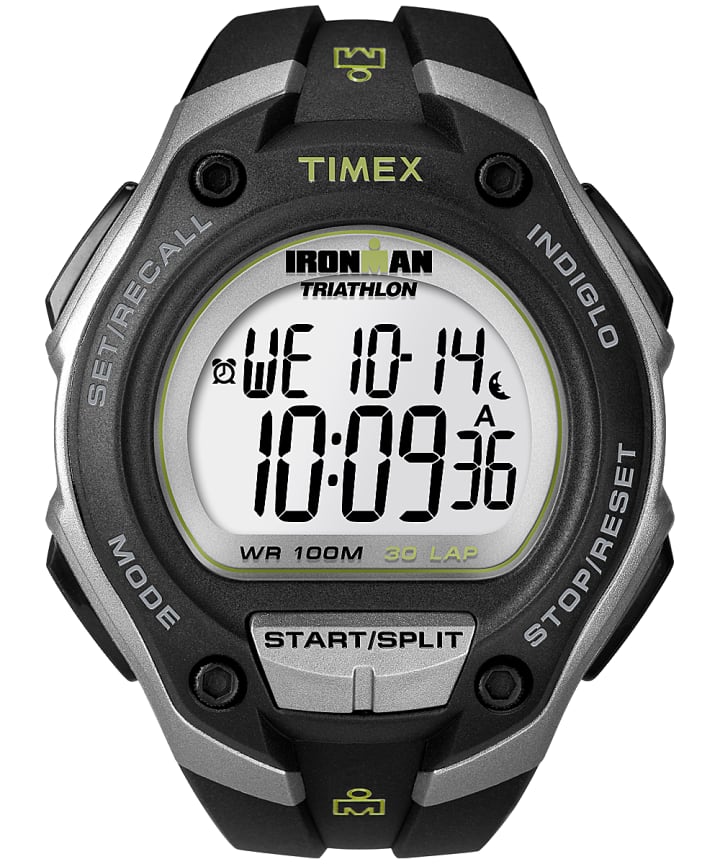 IRONMAN Classic 30 Oversized Resin Strap Watch Silver-Tone/Black large