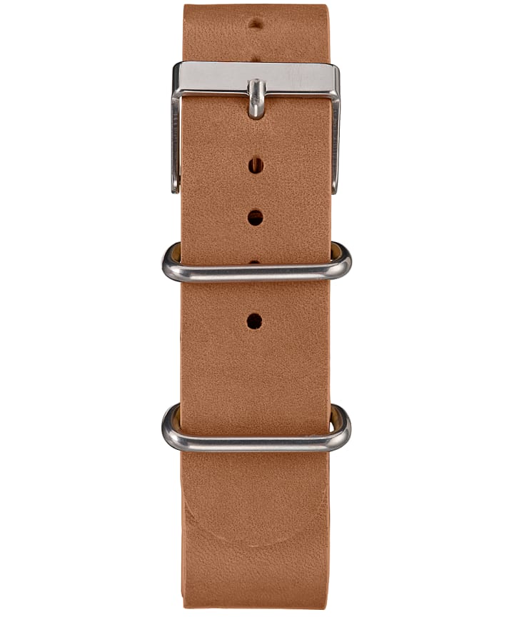 Weekender Chronograph 40mm Leather Strap Watch Silver-Tone/Tan/Blue large