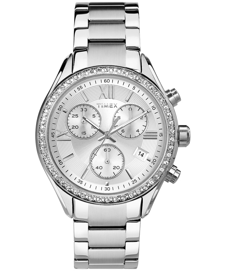 Montre Miami 38 mm bracelet en cristaux Swarovski® Stainless-Steel/Silver-Tone large