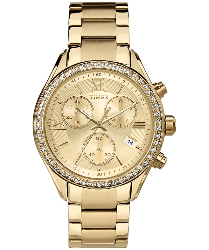 Zegarek Miami z kryształkami Swarovski®, kopertą 38 mm oraz bransoletką Gold-Tone/Champagne large