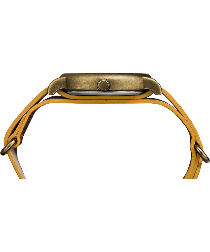 Weekender 40mm Leather Strap Watch Gold-Tone/Brown/Cream large