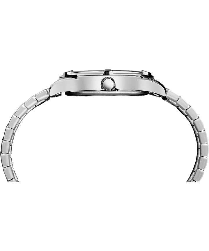 Easton Avenue 39 mm, grande, bracelet extensible ton argent/noir