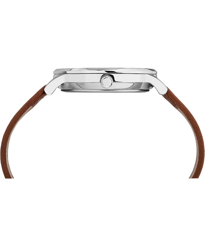 Waterbury Classic 40mm Leather Strap Watch Stainless-Steel/Tan/Black large