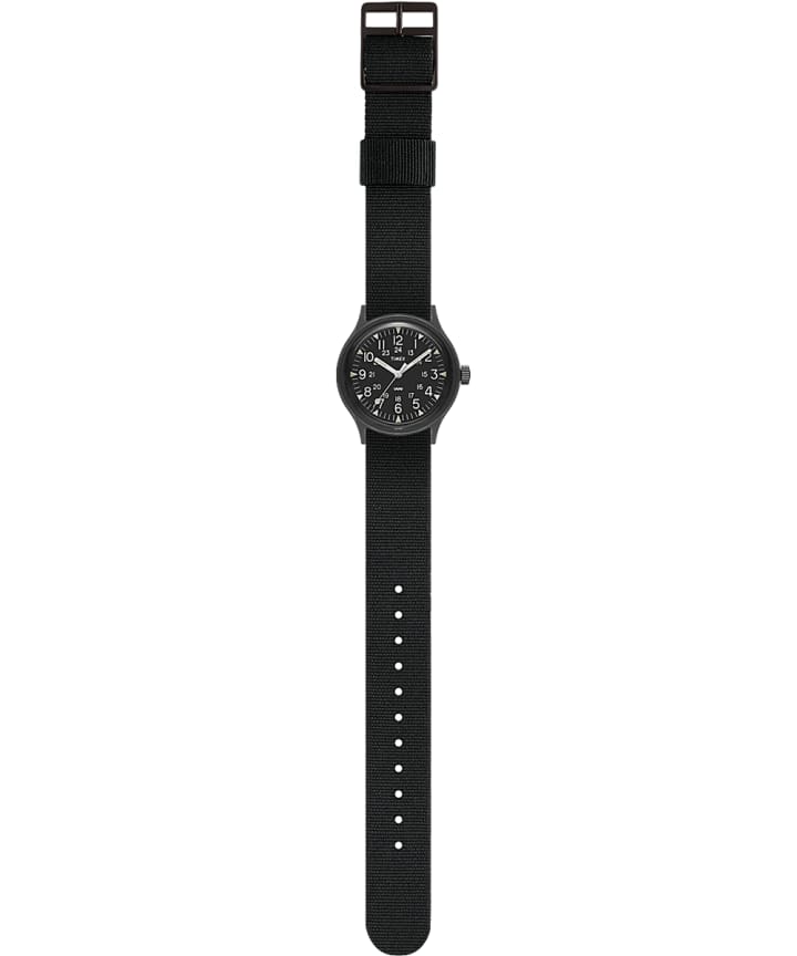 MK1 36mm Military inspired Grosgrain Strap Watch Black large