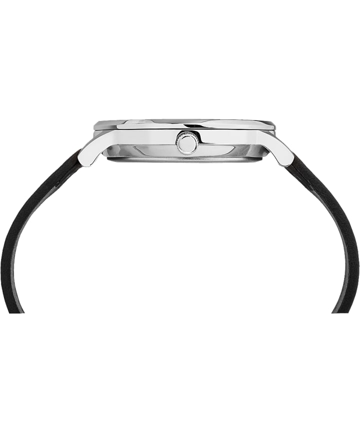Waterbury Classic 40mm Leather Strap Watch Stainless-Steel/Black large
