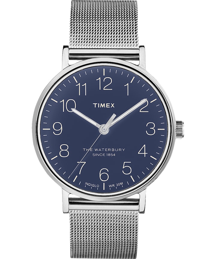 Waterbury Classic 40 mm mit Edelstahl-Mesh-Armband Stainless-Steel/Blue large