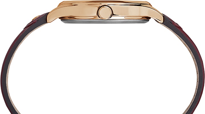 Peyton 36mm Leather Strap Watch Rose-Gold-Tone/White large