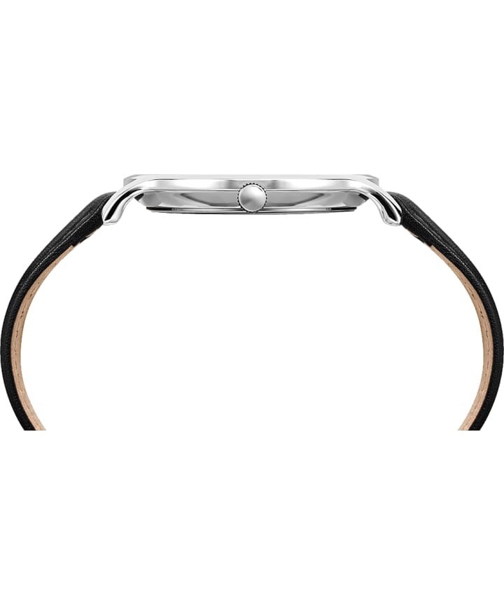 Montre Metropolitan 40 mm Bracelet en cuir Silver-Tone/Black large