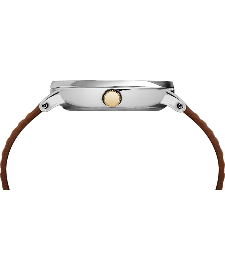 Southview 41mm Leather Strap Watch Chrome/Tan/Blue large