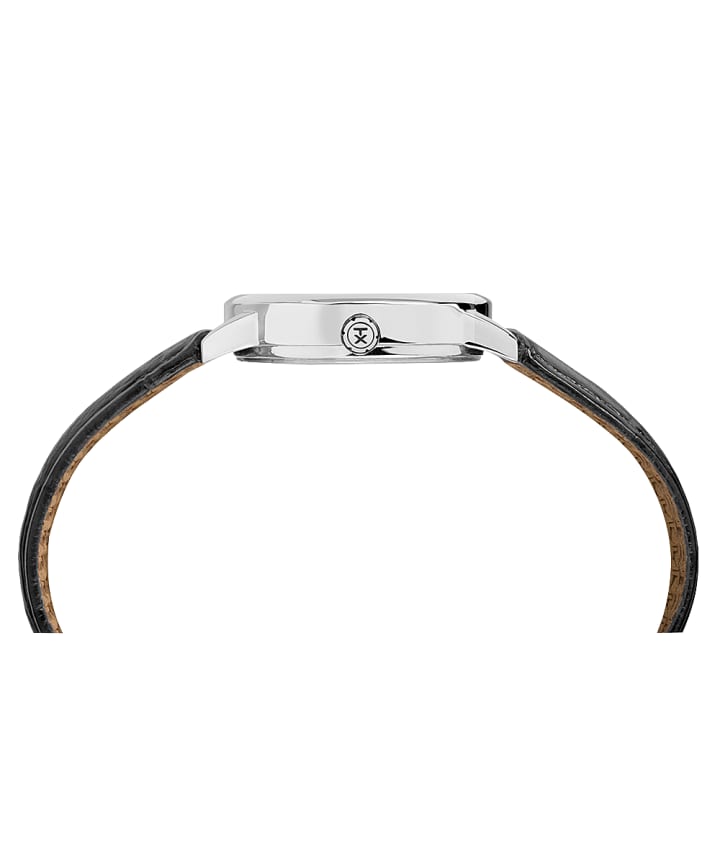 Easy Reader 30mm Leather Strap Watch Chrome/Black/White large