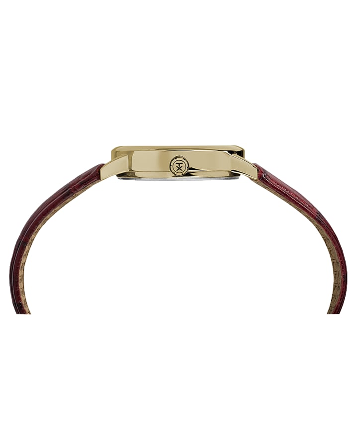 Easy Reader 30mm Leather Strap Watch Gold-Tone/Red/Cream large