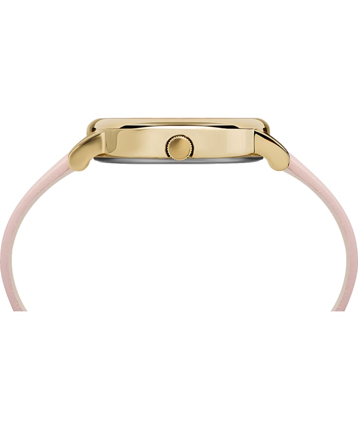 Crystal Bloom With Swarovski® Crystals 38mm Leather Strap Watch Rose-Gold-Tone/Pink large