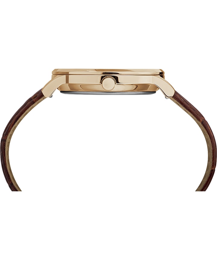 Waterbury Classic 40mm Leather Strap Watch Brown-White large