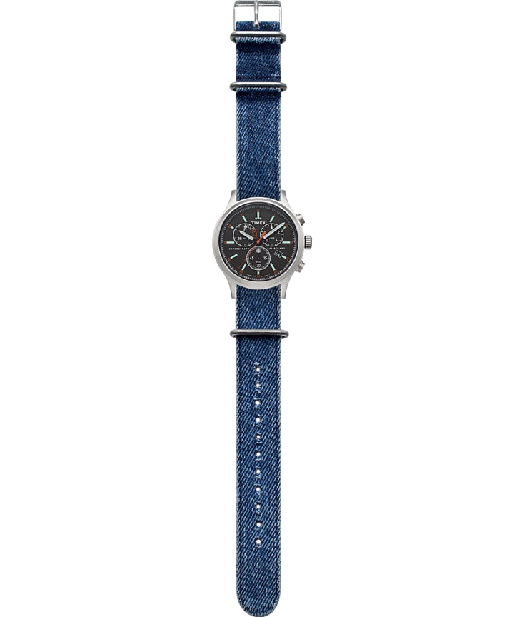 Allied Chronograph 42mm Denim Strap Watch large