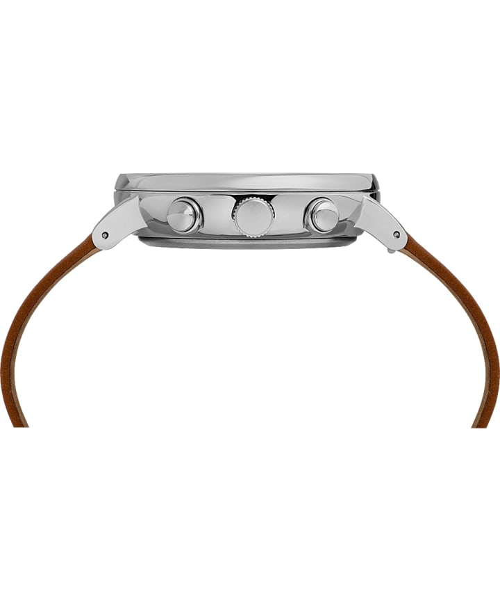 Fairfield Chronograph Supernova™ 41mm Leather Strap Watch Brown/Silver large
