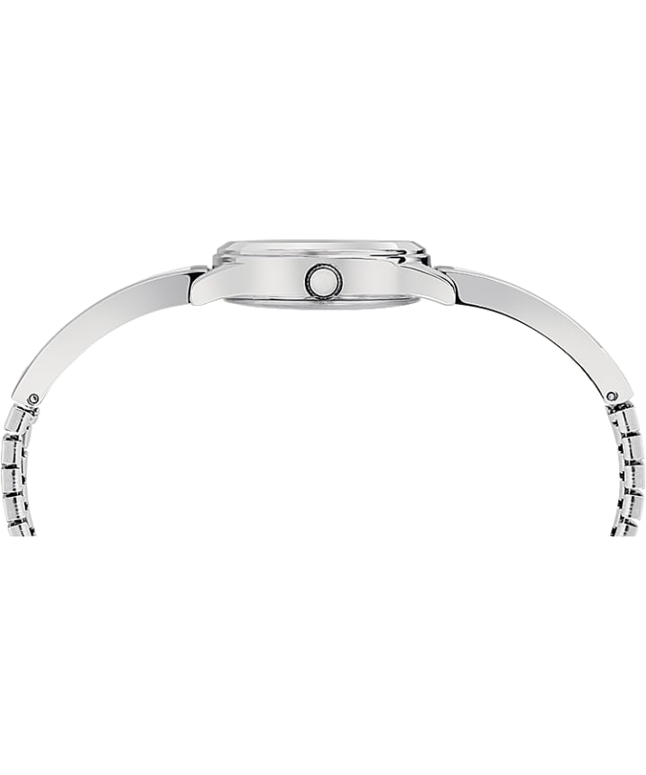 Fashion Stretch Bangle 25mm Expansion Band Watch Silver-Tone/Black large