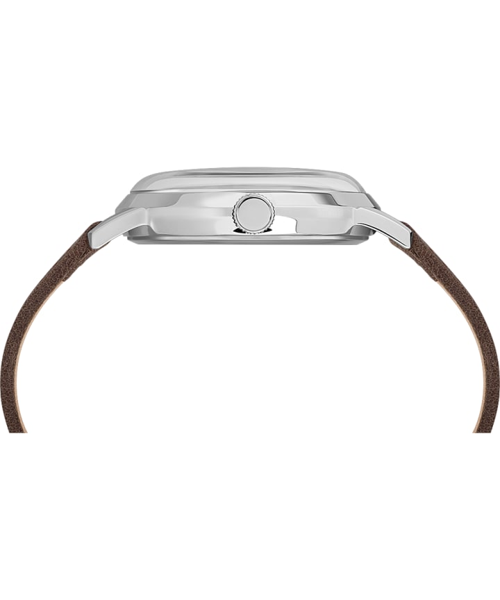Welton Timex X Peanuts Featuring Snoopy 40mm Leather Strap Watch Stainless-Steel/Brown/Silver-Tone large