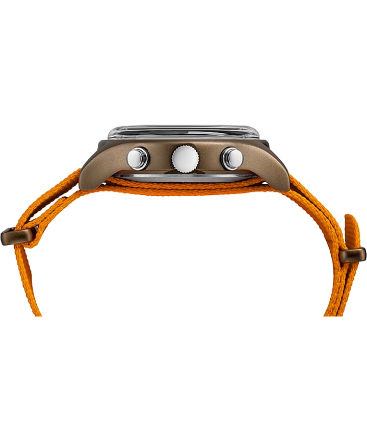MK1 Aluminum Chronograph 40mm Fabric Strap Watch Green/Orange/Black large
