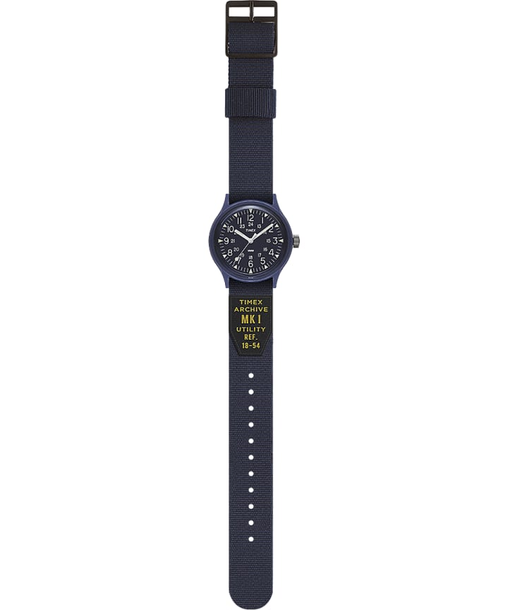 MK1 36mm Military inspired Grosgrain Strap Watch Blue large