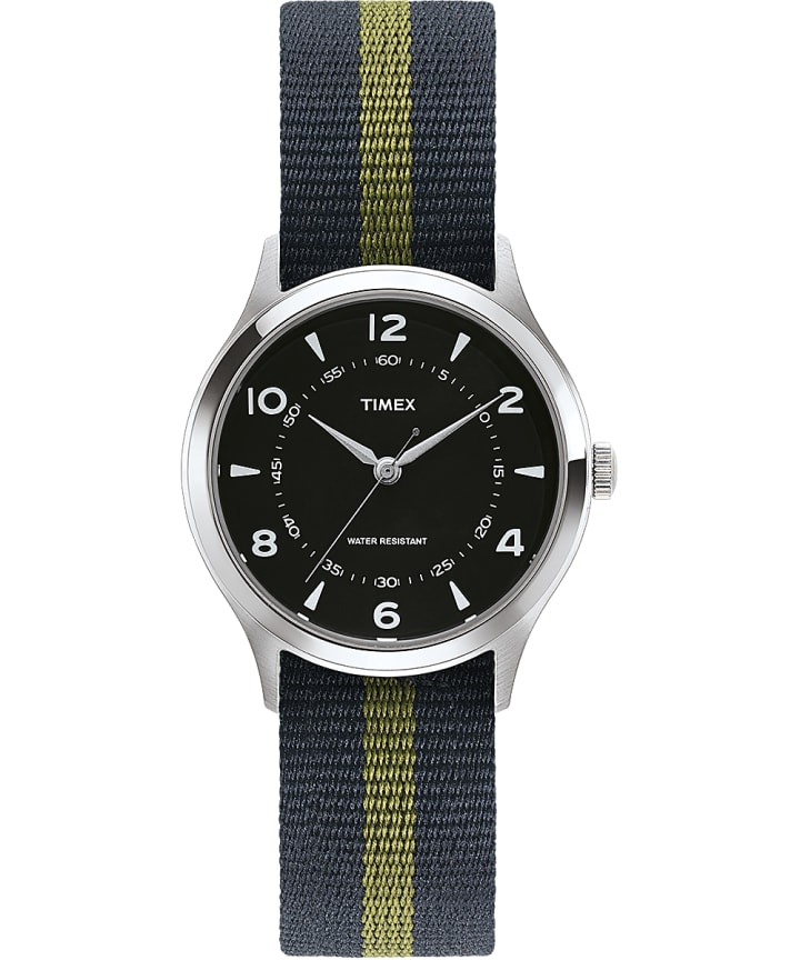 Whitney Village 36mm Reversible Grosgrain Strap Watch Stainless-Steel/Black large