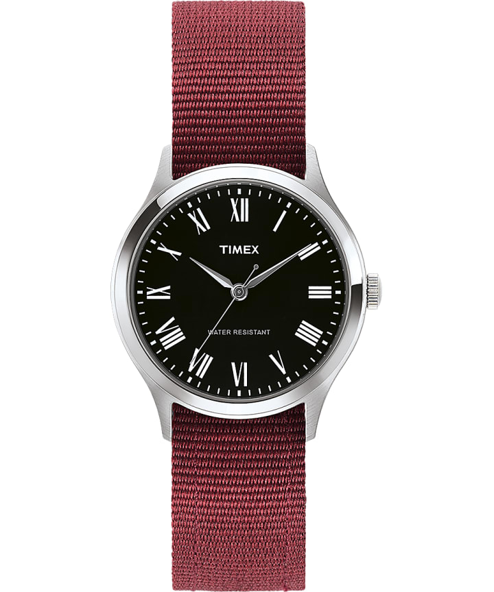 Whitney Avenue 36mm Reversible Grosgrain Strap Watch Stainless-Steel/Black large