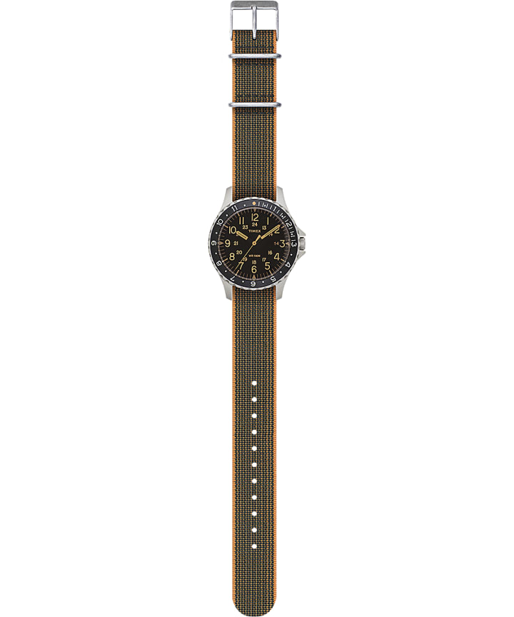 Navi Ocean 38mm Elastic Fabric Strap Watch Stainless-Steel/Black large
