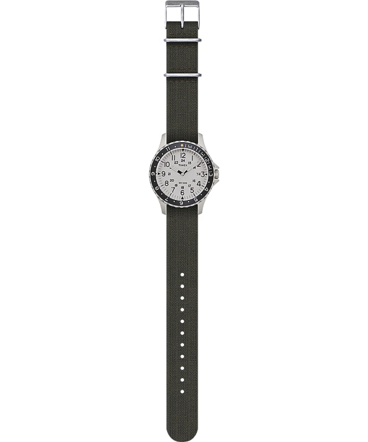 Navi Ocean 38mm Elastic Fabric Strap Watch Stainless-Steel/Green/Blue/Black large