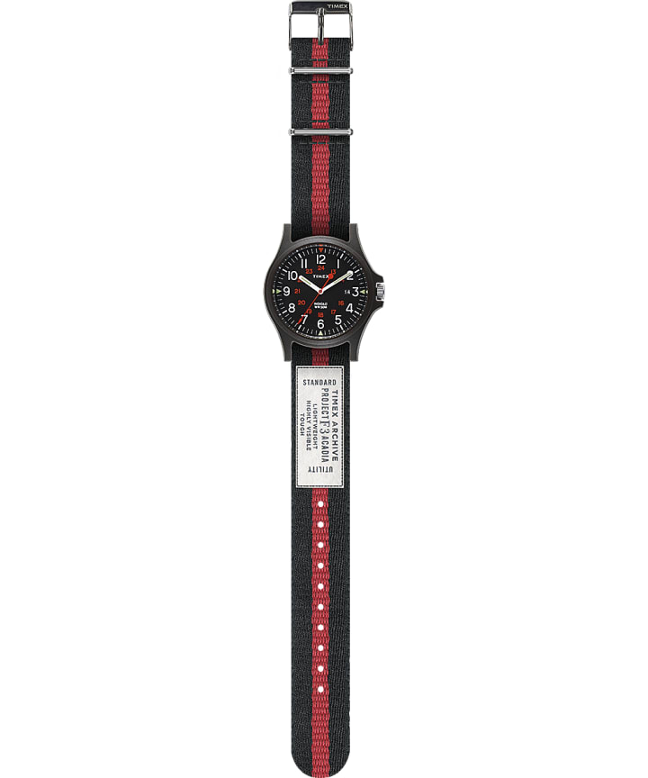 Acadia 40mm Fabric Strap Watch Black large
